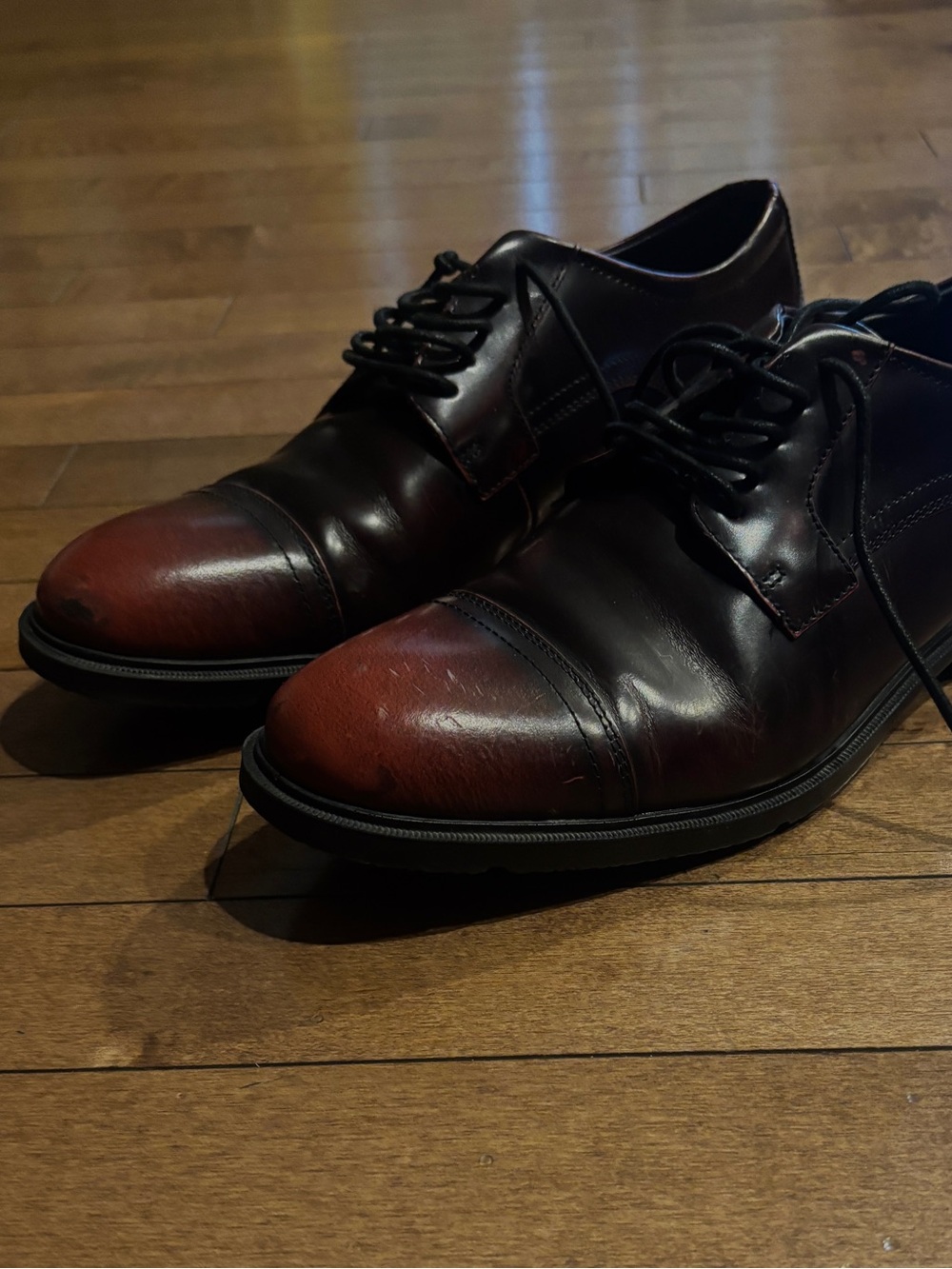 Men's Cap-Toe Lace-Up Dress Shoes - Burgundy